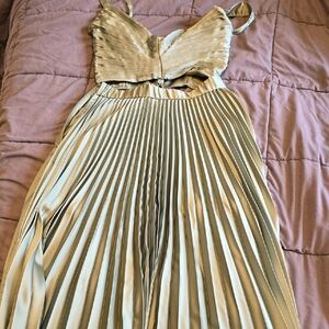 Abercrombie & Fitch Gold Pleated Jumpsuit